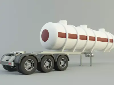  fuel tank truck trailer model 3D model