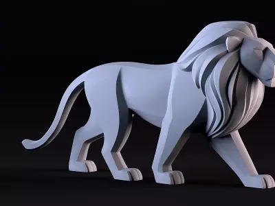 Stylized Lion 3D print model