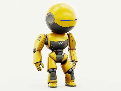 DROID NINO C-2  Rigged for Unreal Engine - Unity - MIXAMO  3D model