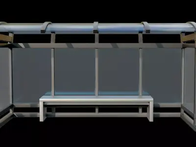 Game Ready Bus Stop 8 Low-poly 3D model