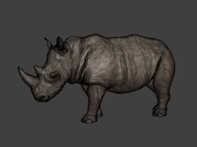 Animal - Rhinoceros Statue - Figurine 3D print model