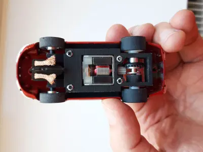 adjustable slot car chassis 3D print model