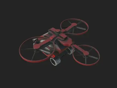 Flying Car Rusty Model Low-poly 3D model