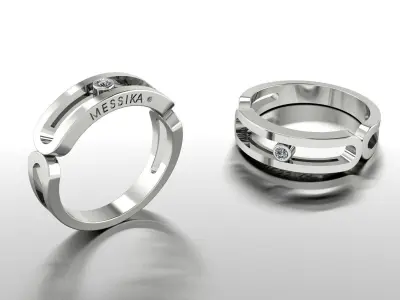 Messika Ring Gold 3D print model