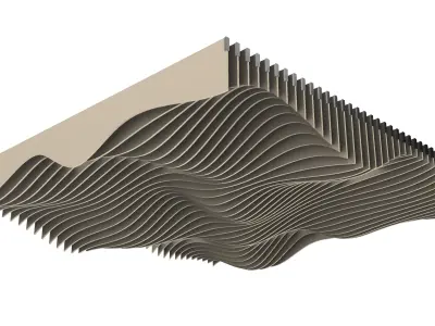 Parametric Ceiling Wave Contour Design with Hangers 3D model