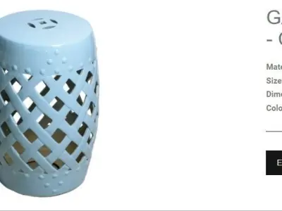 023 Garden stool-CYAN BLUE Low-poly 3D model