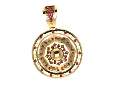 LUXURY RUBY COIN PENDANT 3D PRINTABLE MODEL 3D print model