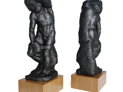 Roman slave sculpture Low-poly 3D model