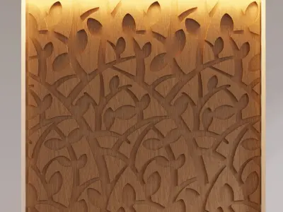 Decorative Wooden Wall Model 15 Low-poly 3D model