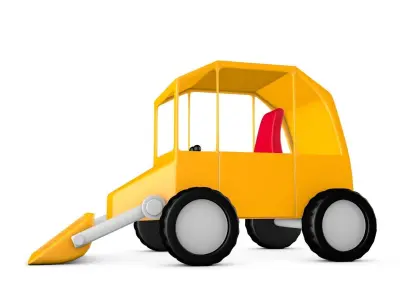 Cartoon Bulldozer Low-poly 3D model