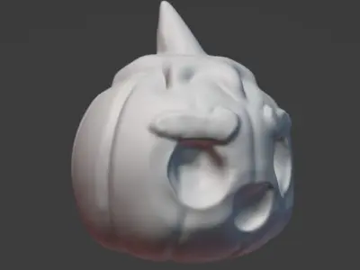 Cute afraid Pumpkin  Free 3D model