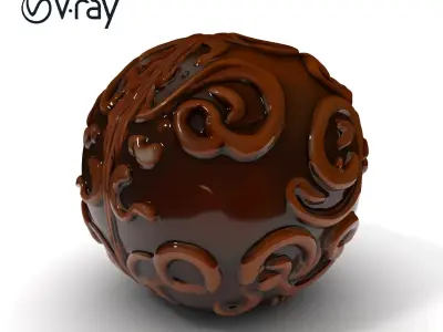Ornate Sphere Model Pack with Decorative Swirls Low-poly 3D model