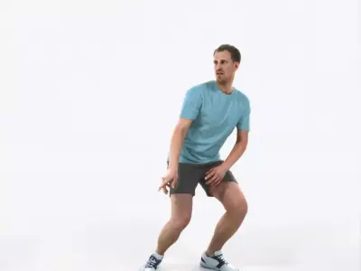 Mistery 08H Football Changing Direction Sports Man Low-poly 3D model