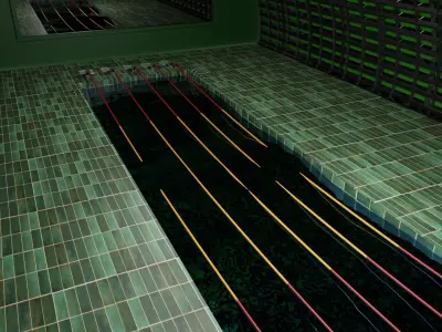 Swim Stadion-Stadium pool-Arena pool Low-poly 3D model