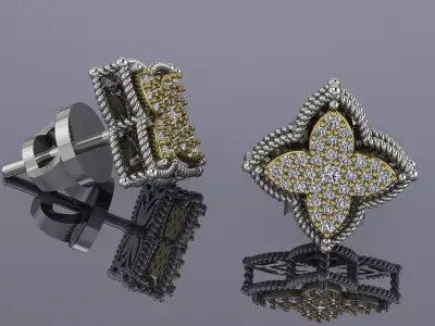 Brand Earrings Jewelry Gold MK-088 3D print model