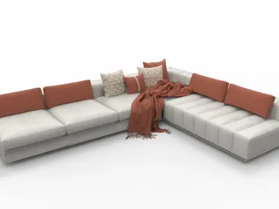 Contemporary L Corner Sofa  3D model