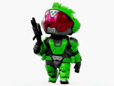 TOON TROOPER BCC-4  Rigged for Unreal Engine - Unity - MIXAMO 3D model