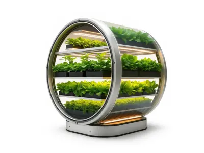 Futuristic Cylinder Greenhouse model pack Low-poly 3D model