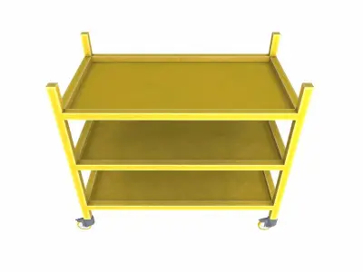 Industrial Trolley Low-poly 3D model