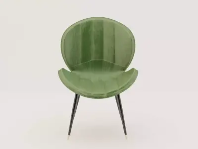 Luxury velvet dining chair Free 3D model