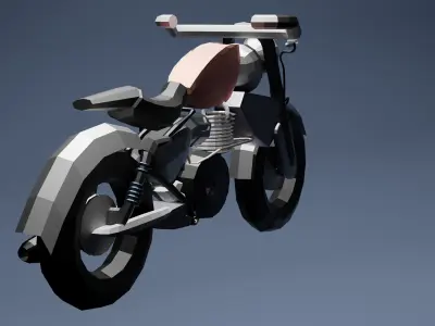 3d model of a low poly motorcycle 3D model