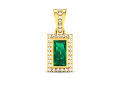 Women Baguette Stone Pendants 3dm STL OBJ FBX Render Details 3D print model