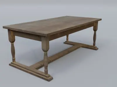 Table wooden Low-poly 3D model