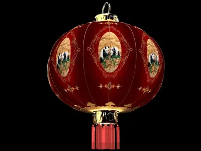 Chinese red lantern   3D model