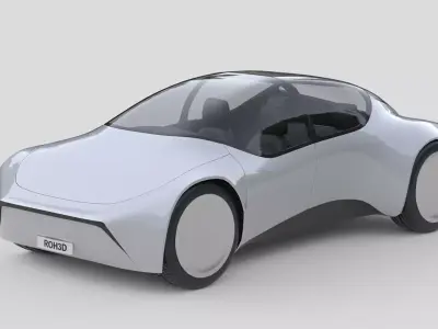 Retro-Futuristic Compact Car 3D model