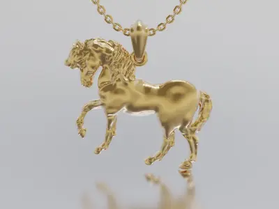 horse pendant 3D print model