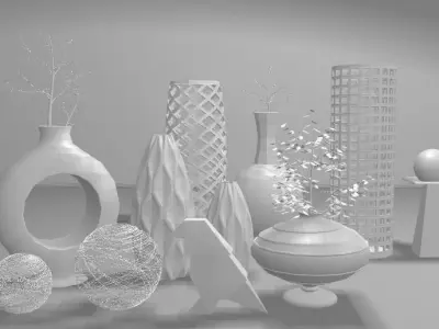 Vases Set and pots Free 3D print model