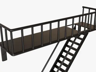 Decorative wall shelf 02 3D model