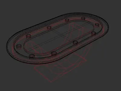 POKER TABLE Low-poly 3D model