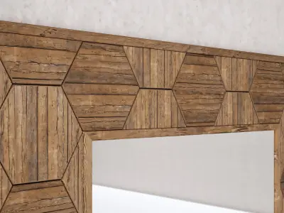 MIRROR HONEYCOMB WOODEN FRAME 3D model