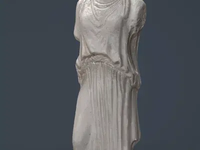 Caryatid Column Statue Low-poly 3D model
