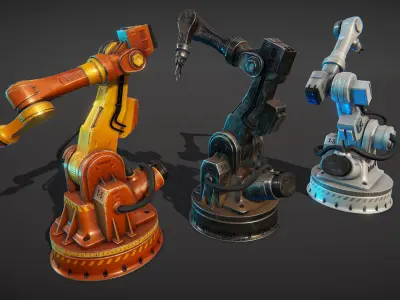 Industrial robotic hand 2 Low-poly 3D model