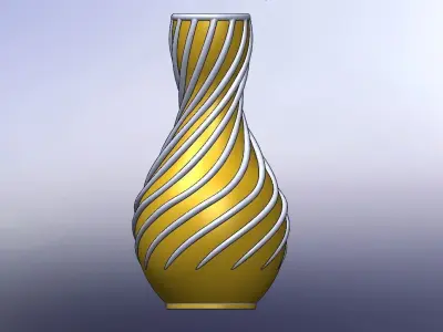Colorful root vase 3D print model