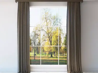 Curtains cpllection 6 species 6 materials Low-poly 3D model