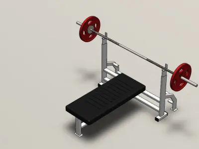 Chest press bench press Barbell gym 3D model