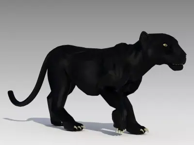 Black Panther Animated Low-poly 3D model