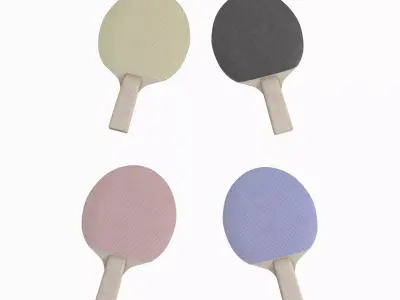 Table Tennis Racket Set Low-poly 3D model