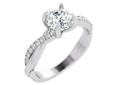 Round Diamond Twisted Ring 4630 3D print model