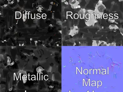 Luxurious Black Limousine with Gold Accents Low-poly 3D model