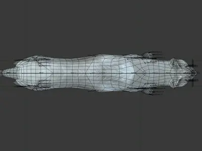 Gray cat Low-poly 3D model