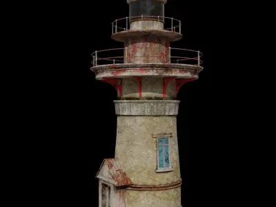 Lighthouse PBR textures Low-poly 3D model