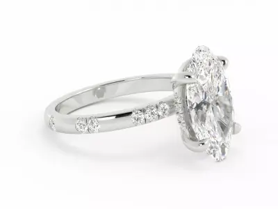 Oval Center Halo Solitaire Size 5 3DM 3D print model