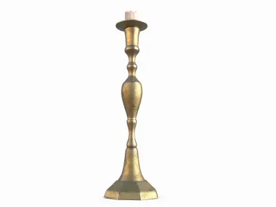 Candlestick brass in style of person 3D model