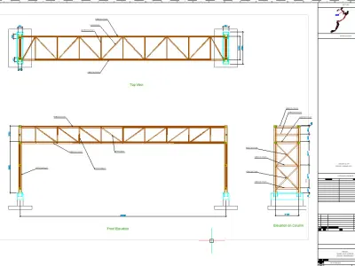 Pipe bridge 3 levels 22m long 2800mm wide 6400mm clearance 3D model