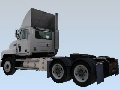 Truck without a semi-trailer lowpoly 3d model Low-poly 3D model