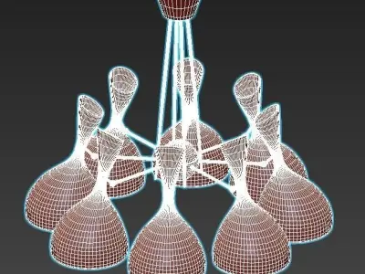 trumpet01 chandelier gold 3D model
